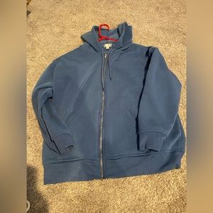 oversized blue zip up medium